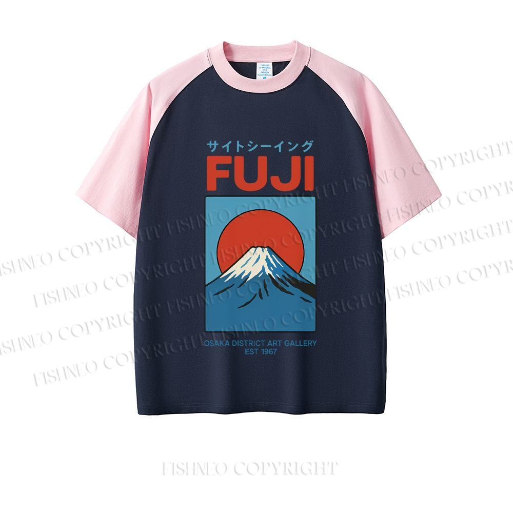Japanese Osaka Mount Fuji Dopamine color series short sleeve T-shirt