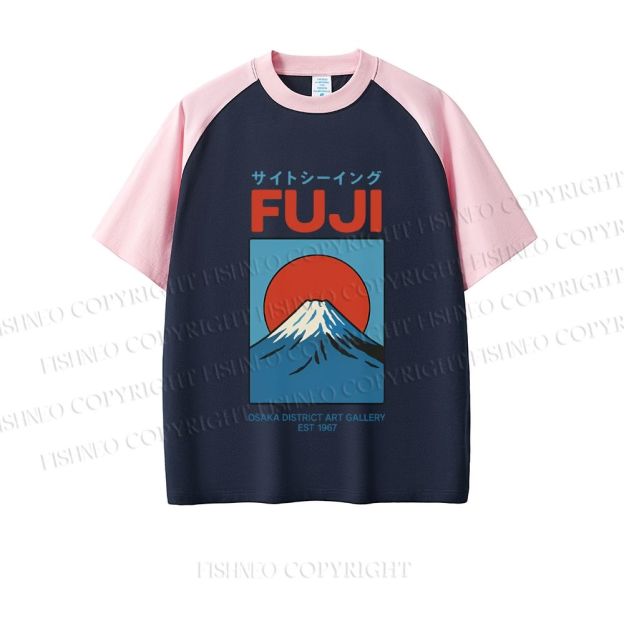 Japanese Osaka Mount Fuji Dopamine color series short sleeve T-shirt