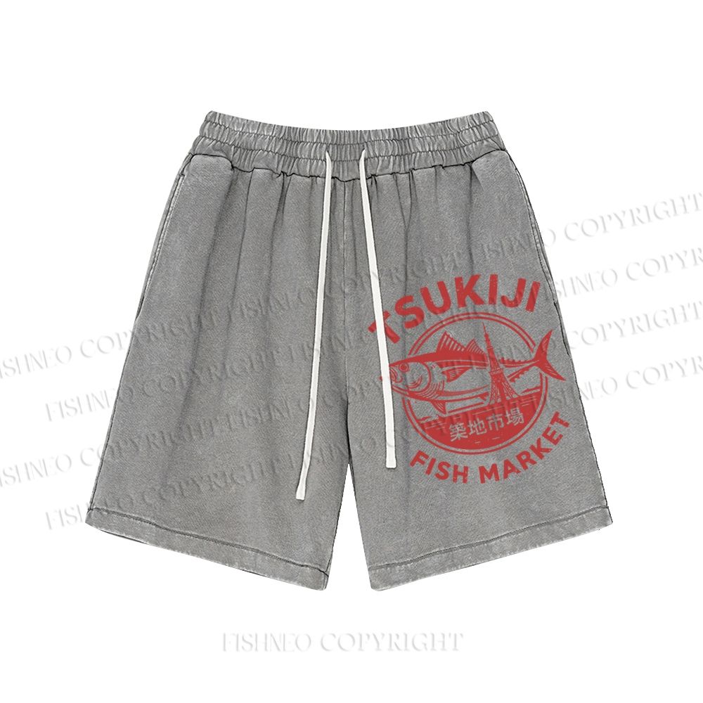 Unisex Tsukiji Fish Market Washed Shorts