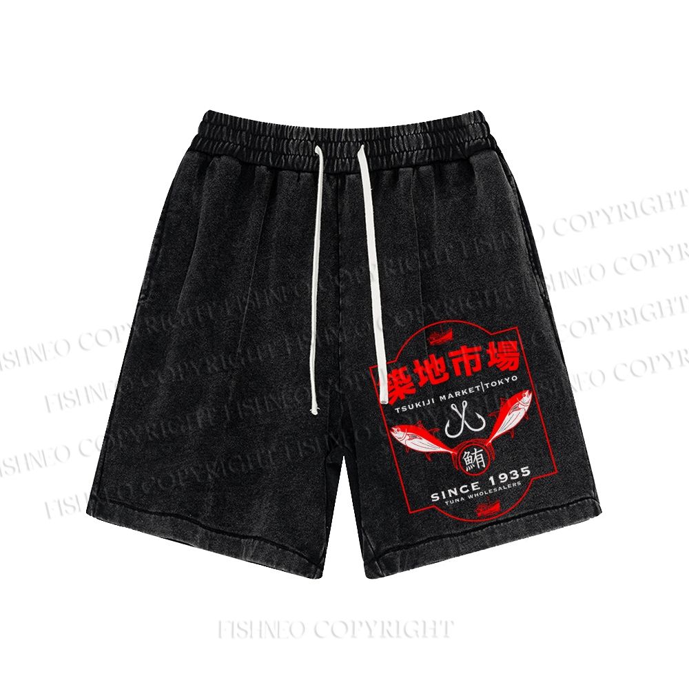 Unisex Tsukiji Fish Market Washed Shorts