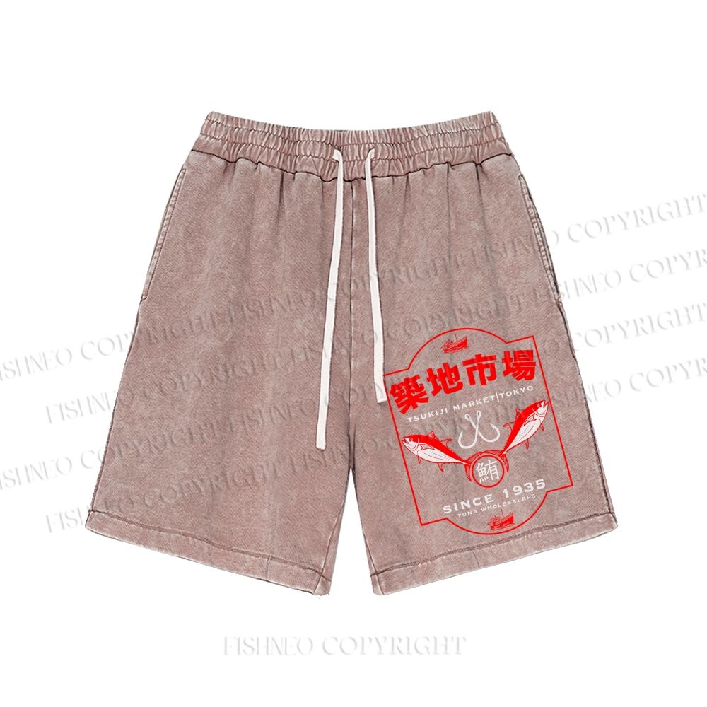 Unisex Tsukiji Fish Market Washed Shorts