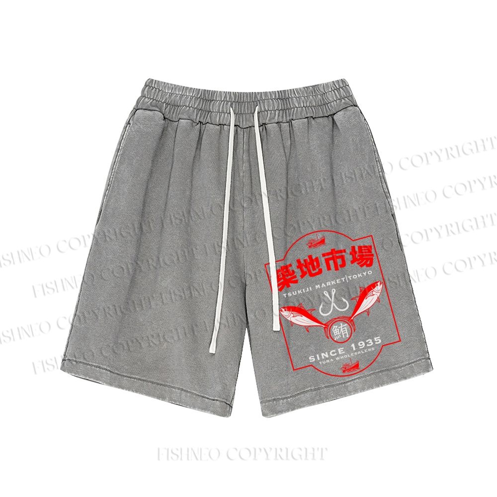 Unisex Tsukiji Fish Market Washed Shorts