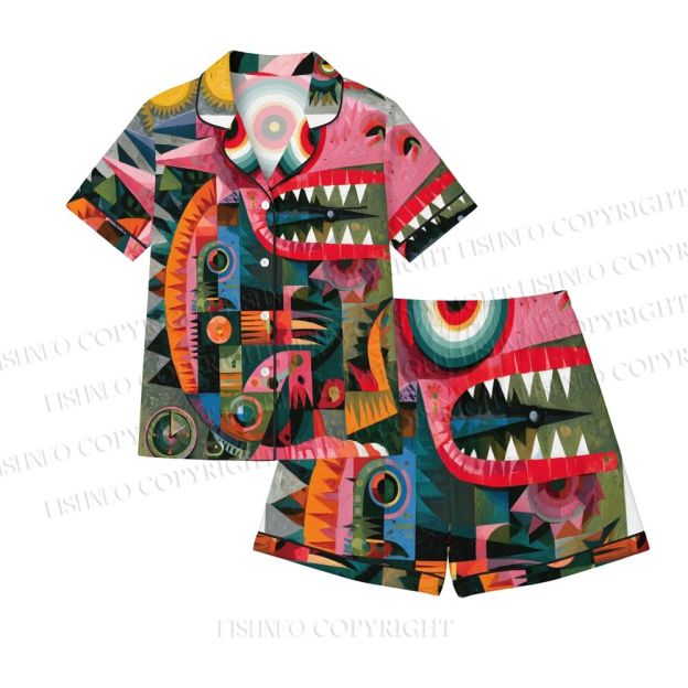 Abstract Lizard Printed Pajama sets