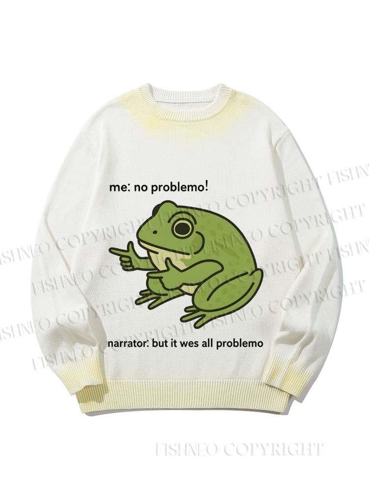 Unisex  Frog Me No Problemo Narrator But It Was All Problemo Gradient Casual Sweater