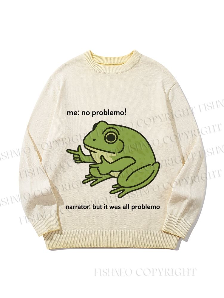 Unisex  Frog Me No Problemo Narrator But It Was All Problemo Gradient Casual Sweater