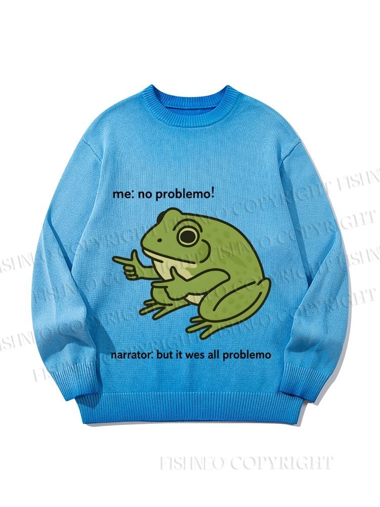 Unisex Frog Me No Problemo Narrator But It Was All Problemo Gradient Casual Sweater
