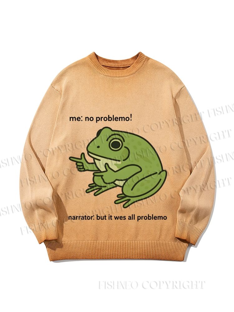 Unisex  Frog Me No Problemo Narrator But It Was All Problemo Gradient Casual Sweater