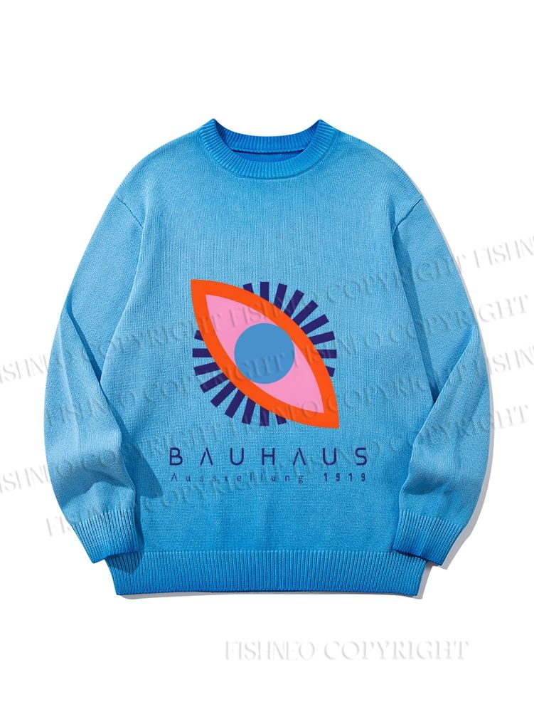 Unisex Bauhaus Eye Gradient Casual Sweater