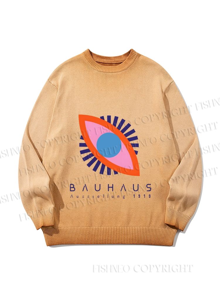 Unisex Bauhaus Eye Gradient Casual Sweater