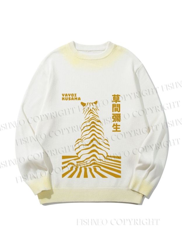 Unisex Japanese Yayoi Kusama Panther Gradient Casual sweater