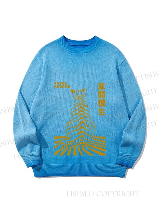 Unisex Japanese Yayoi Kusama Panther Gradient Casual sweater