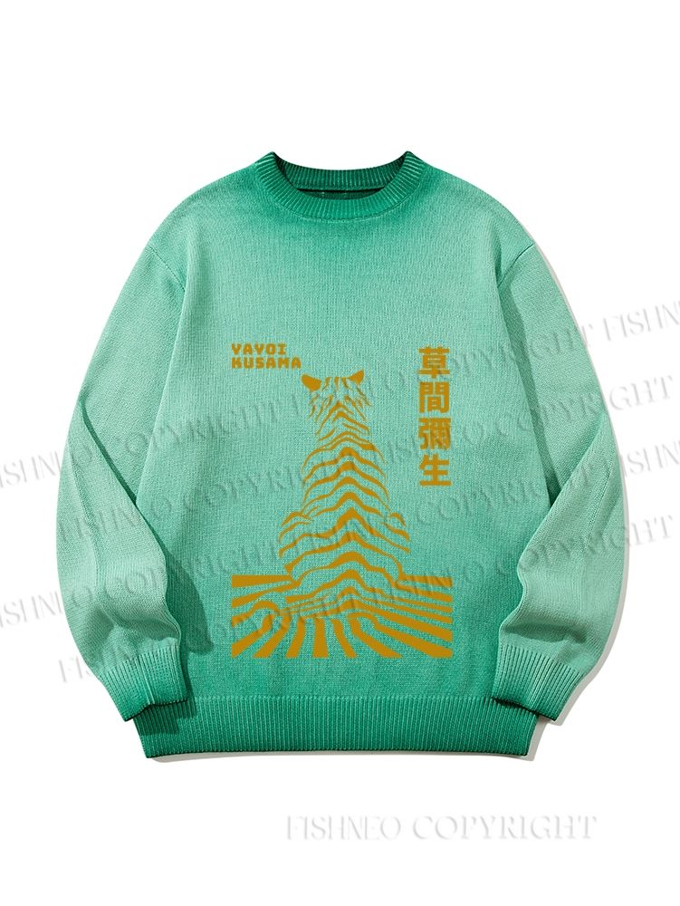 Unisex Japanese Yayoi Kusama Panther Gradient Casual sweater