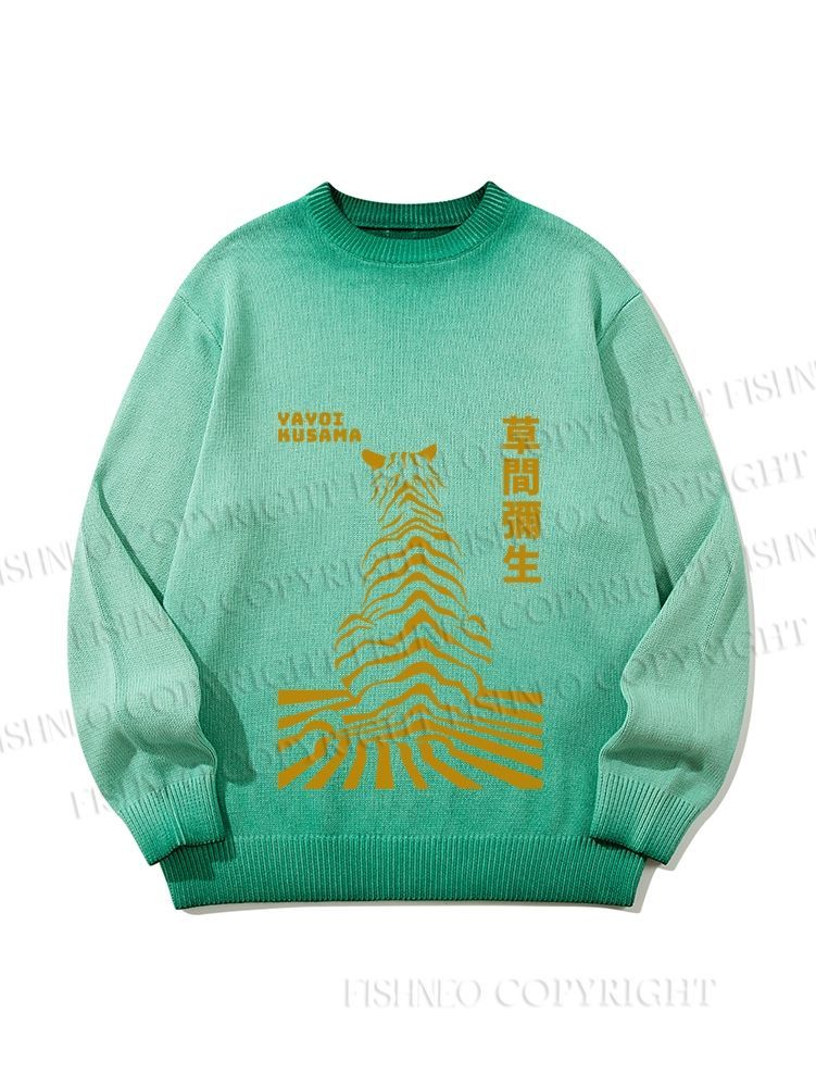 Unisex Japanese Yayoi Kusama Panther Gradient Casual sweater