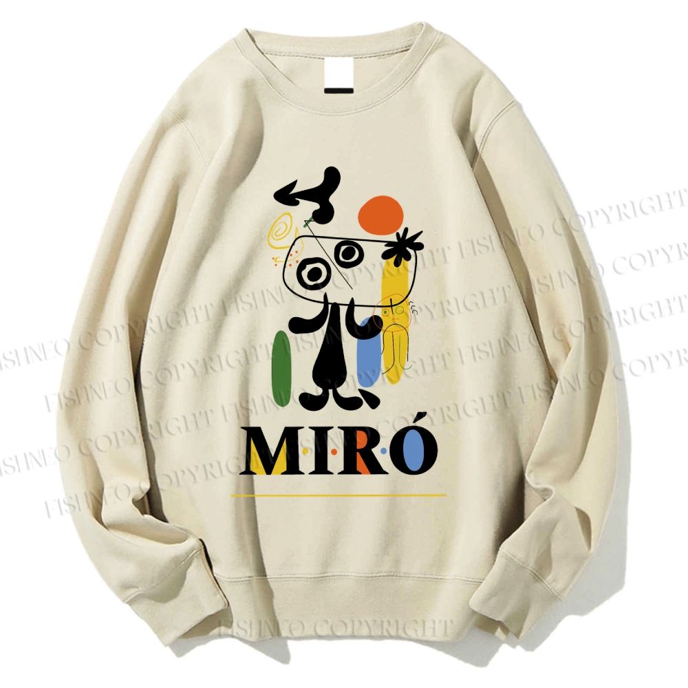 Unisex Joan Miró Style Dog Printed Sweatshirt