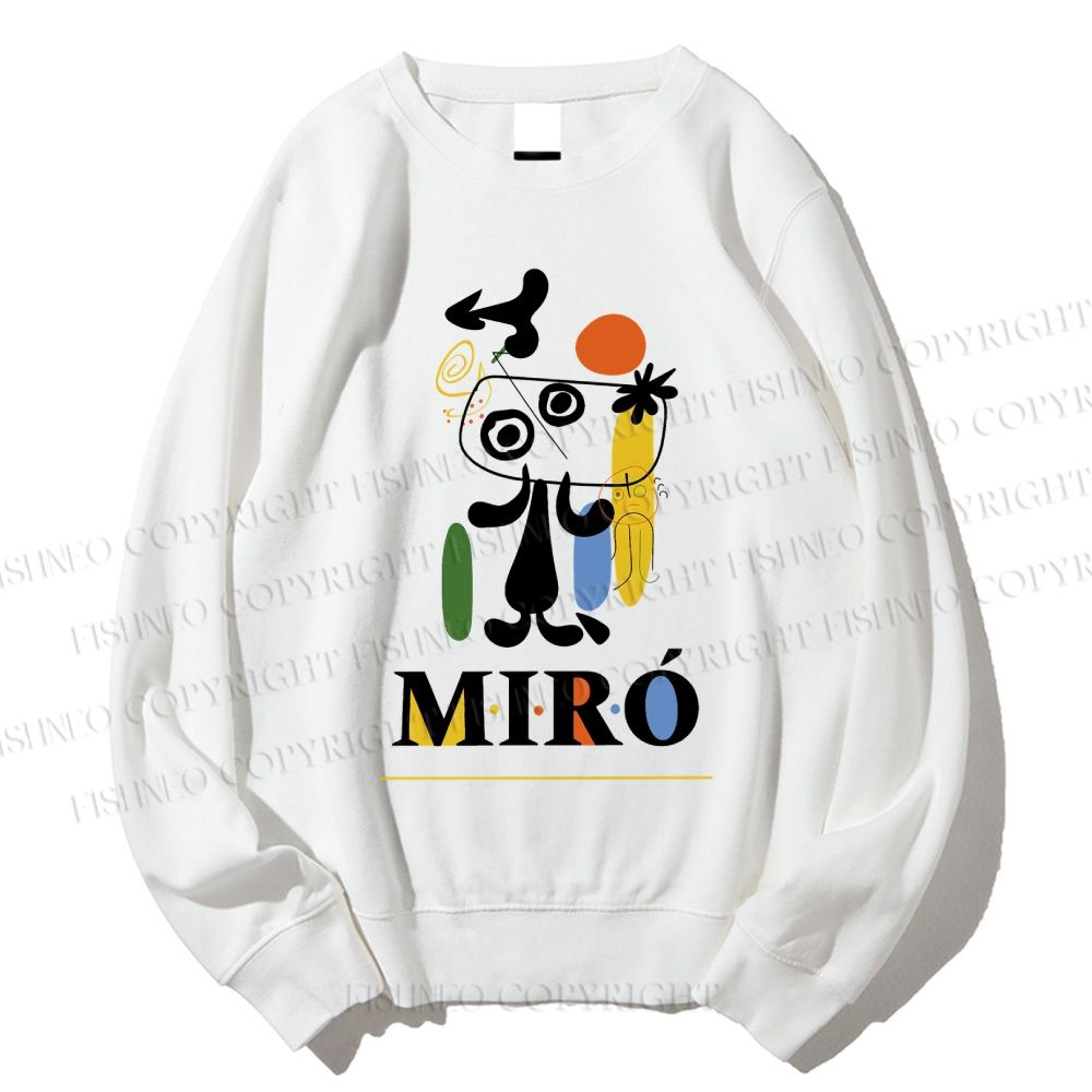 Unisex Joan Miró Style Dog Printed Sweatshirt