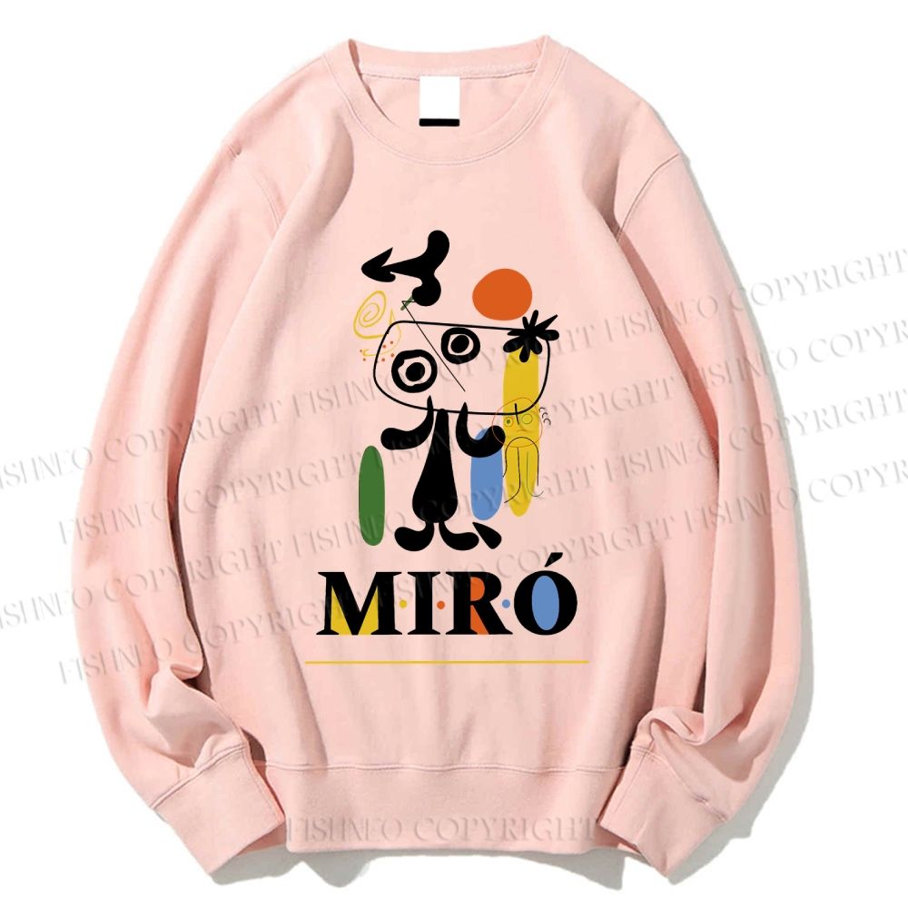 Unisex Joan Miró Style Dog Printed Sweatshirt