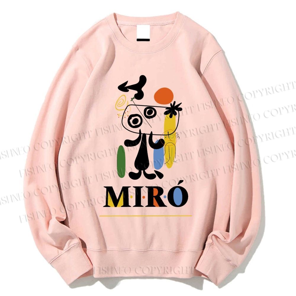 Unisex Joan Miró Style Dog Printed Sweatshirt