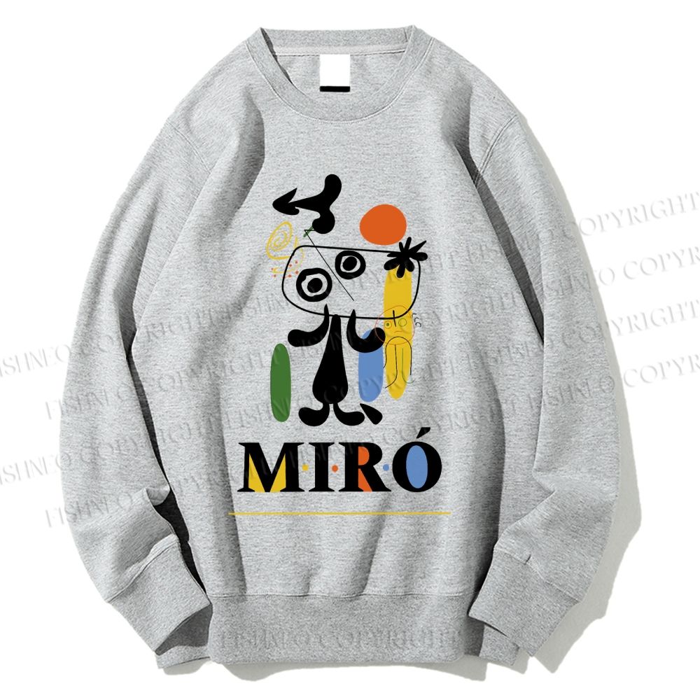 Unisex Joan Miró Style Dog Printed Sweatshirt