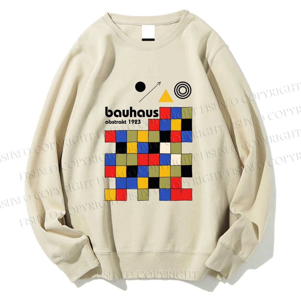 Unisex Bauhaus Colored Squares Printed Sweatshirt