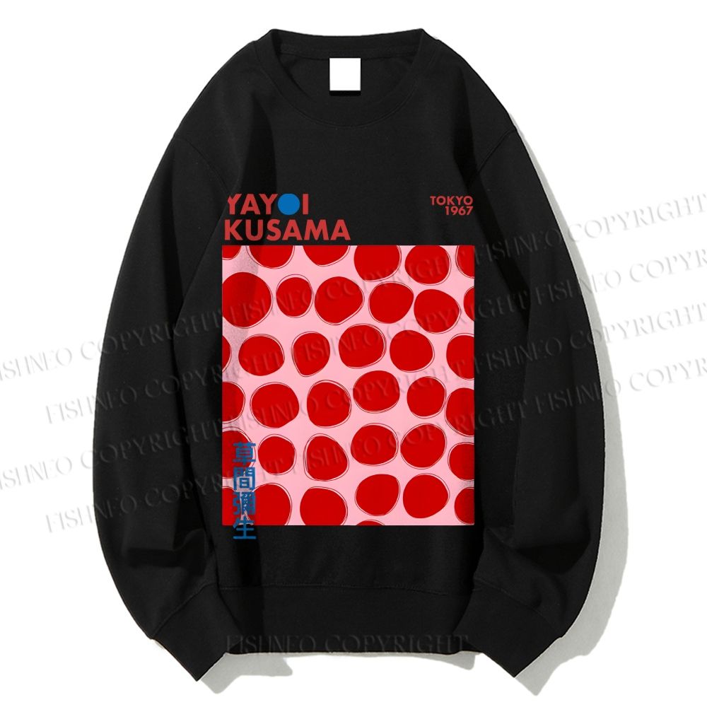 Unisex Yayoi Kusama Red Dots Printed Sweatshirt
