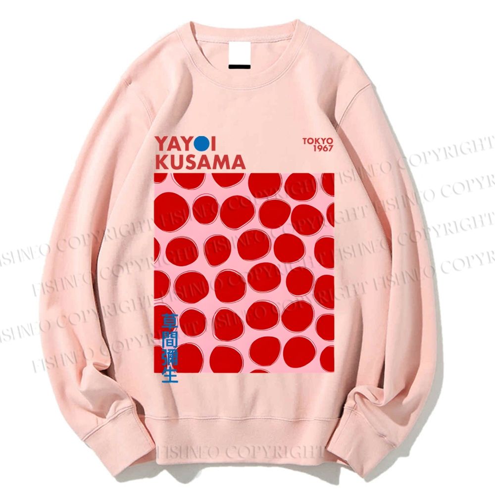 Unisex Yayoi Kusama Red Dots Printed Sweatshirt