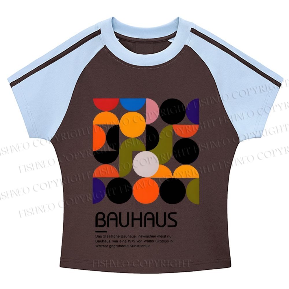 Vintage Bauhaus Design Stripe Raglan Baby Tee