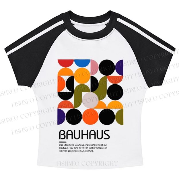 Vintage Bauhaus Design Stripe Raglan Baby Tee