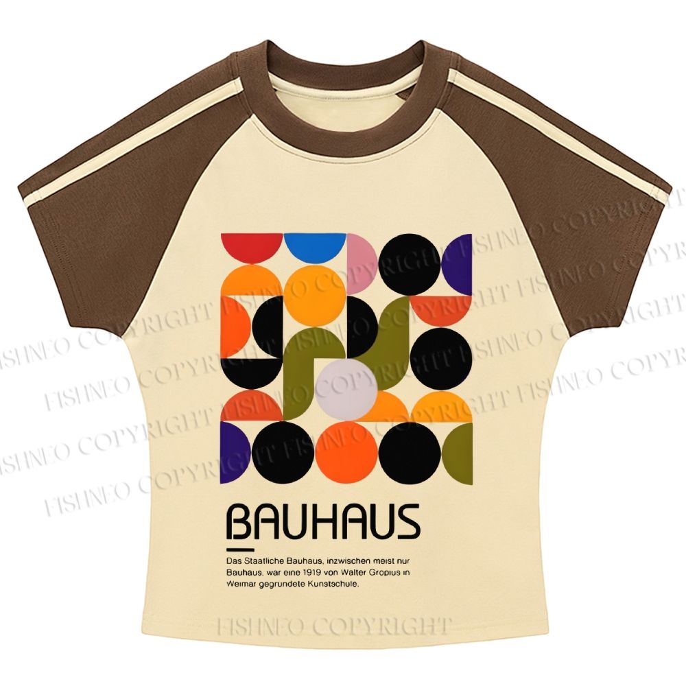 Vintage Bauhaus Design Stripe Raglan Baby Tee
