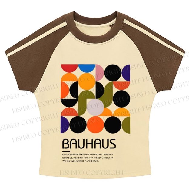 Vintage Bauhaus Design Stripe Raglan Baby Tee