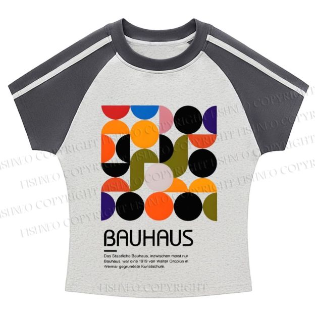 Vintage Bauhaus Design Stripe Raglan Baby Tee