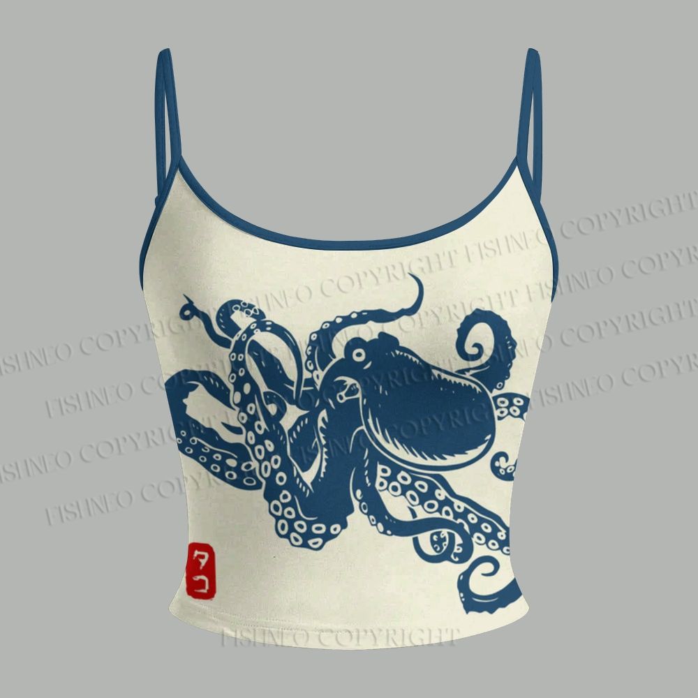 Octopus Japanese Style Top & Elasticated Trousers Two-Piece Set