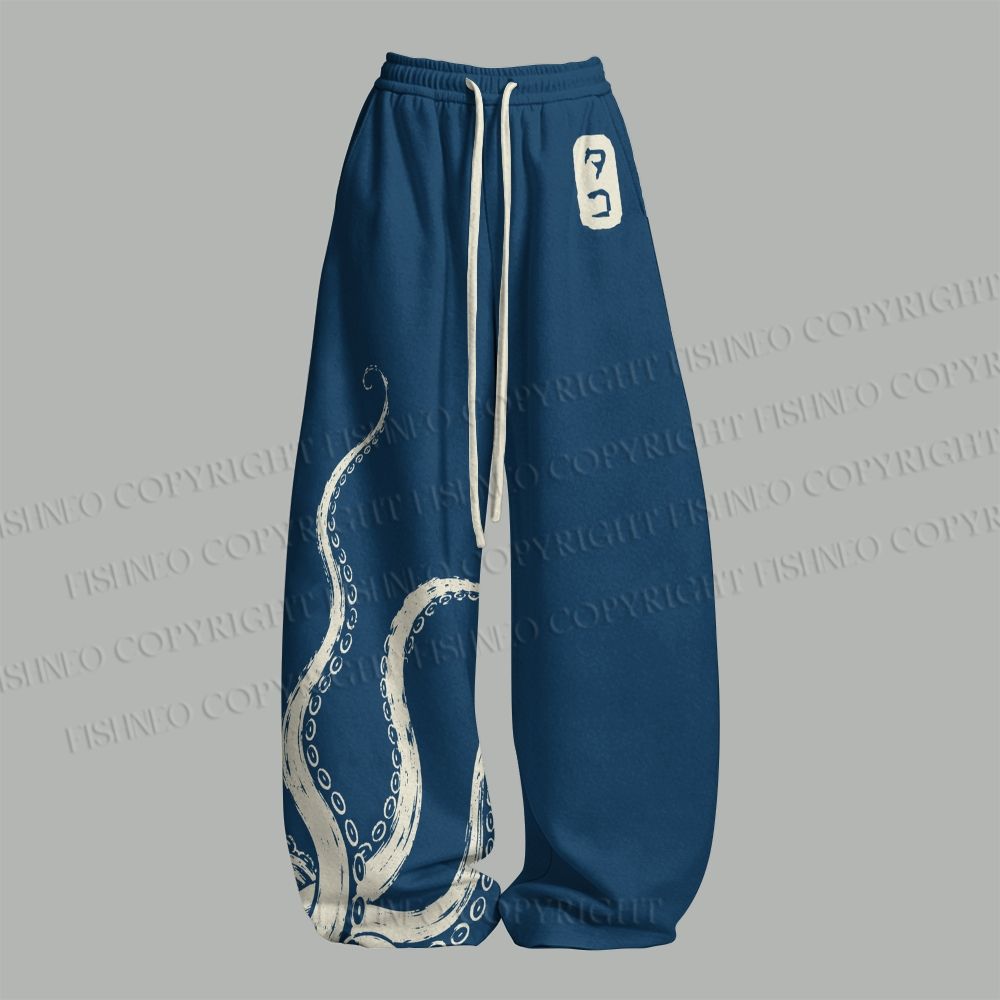 Octopus Japanese Style Top & Elasticated Trousers Two-Piece Set