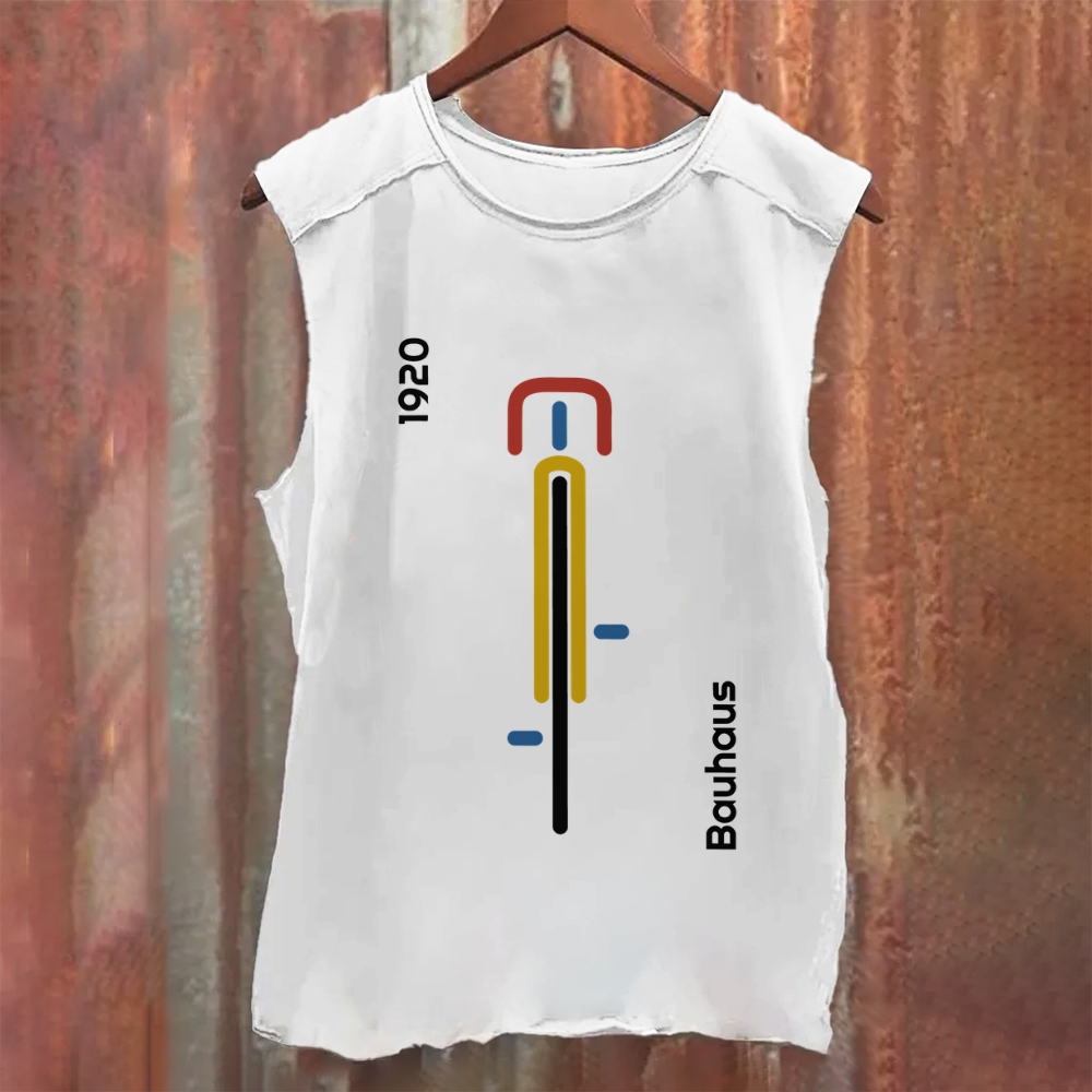 Unisex Bauhaus Bicycle Casual Printed Tank Top
