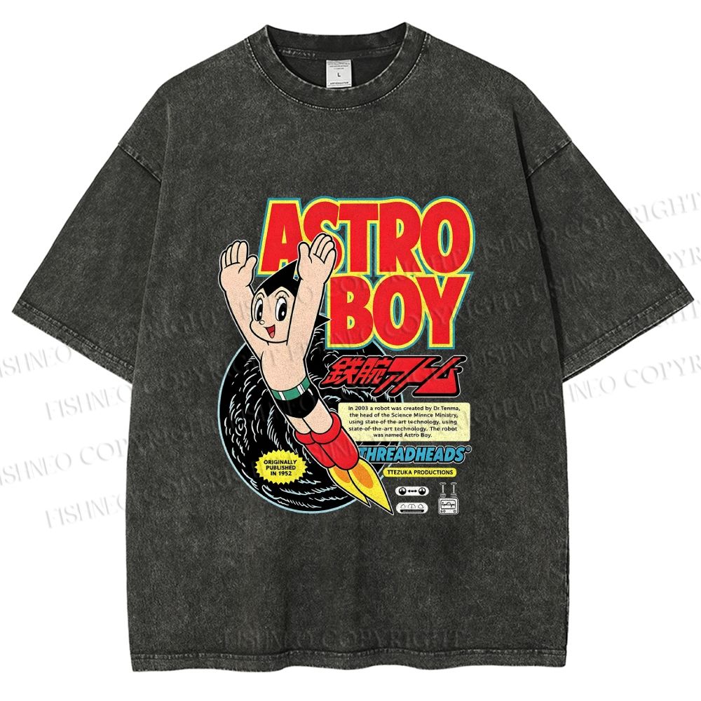 Unisex Astro Boy Printed Washed Tee