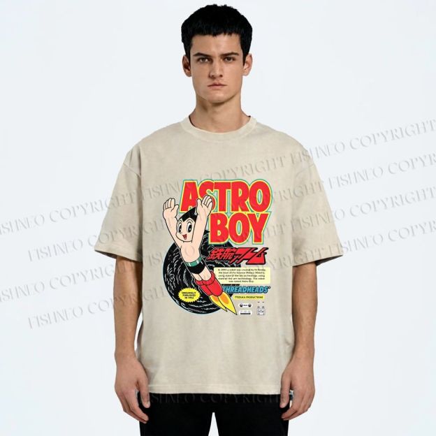 Unisex Astro Boy Printed Washed Tee