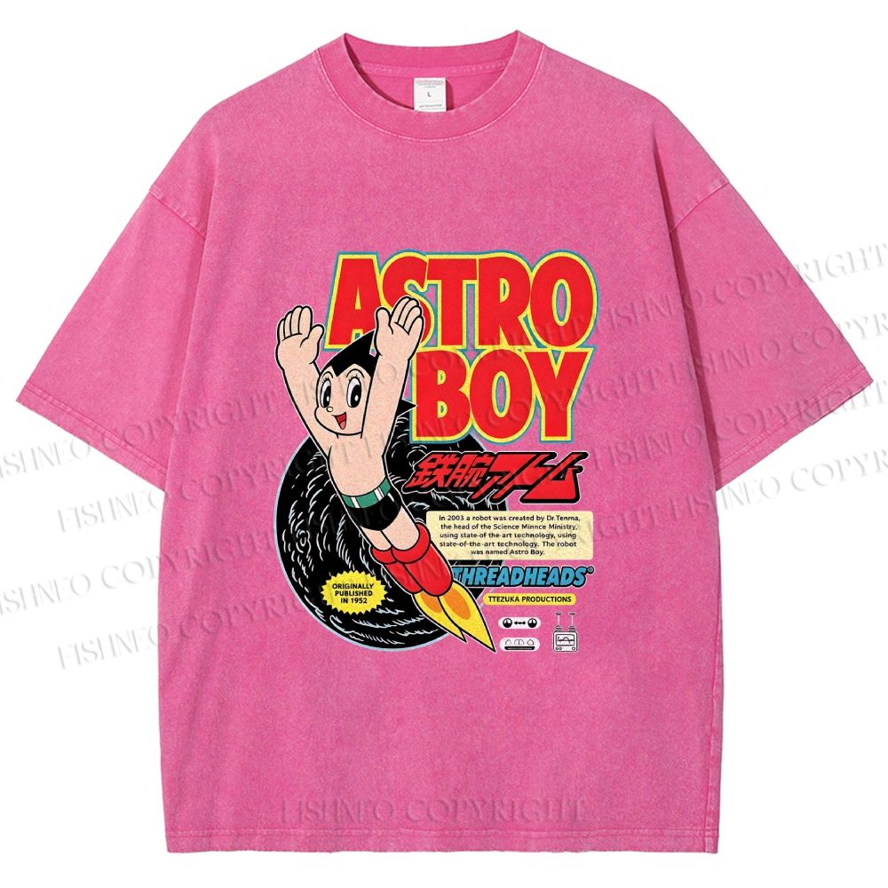 Unisex Astro Boy Printed Washed Tee
