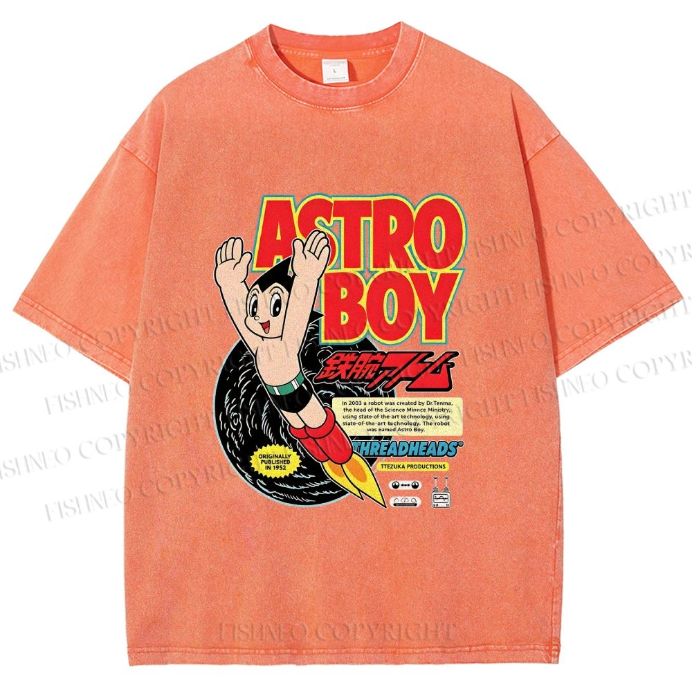 Unisex Astro Boy Printed Washed Tee