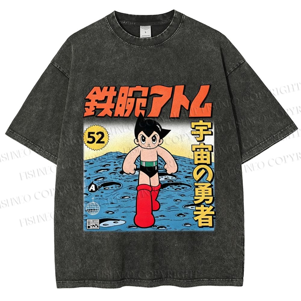 Unisex  Astro Boy Printed Washed Tee
