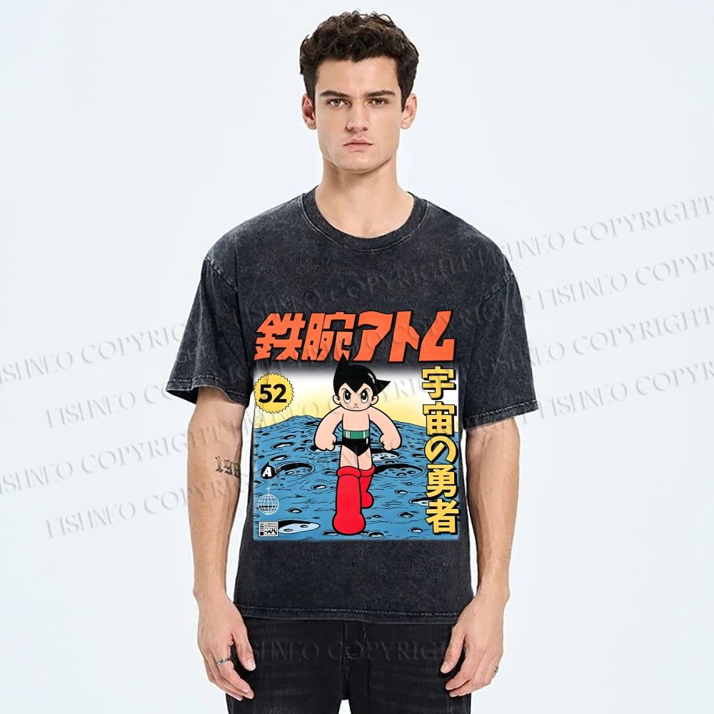 Unisex  Astro Boy Printed Washed Tee