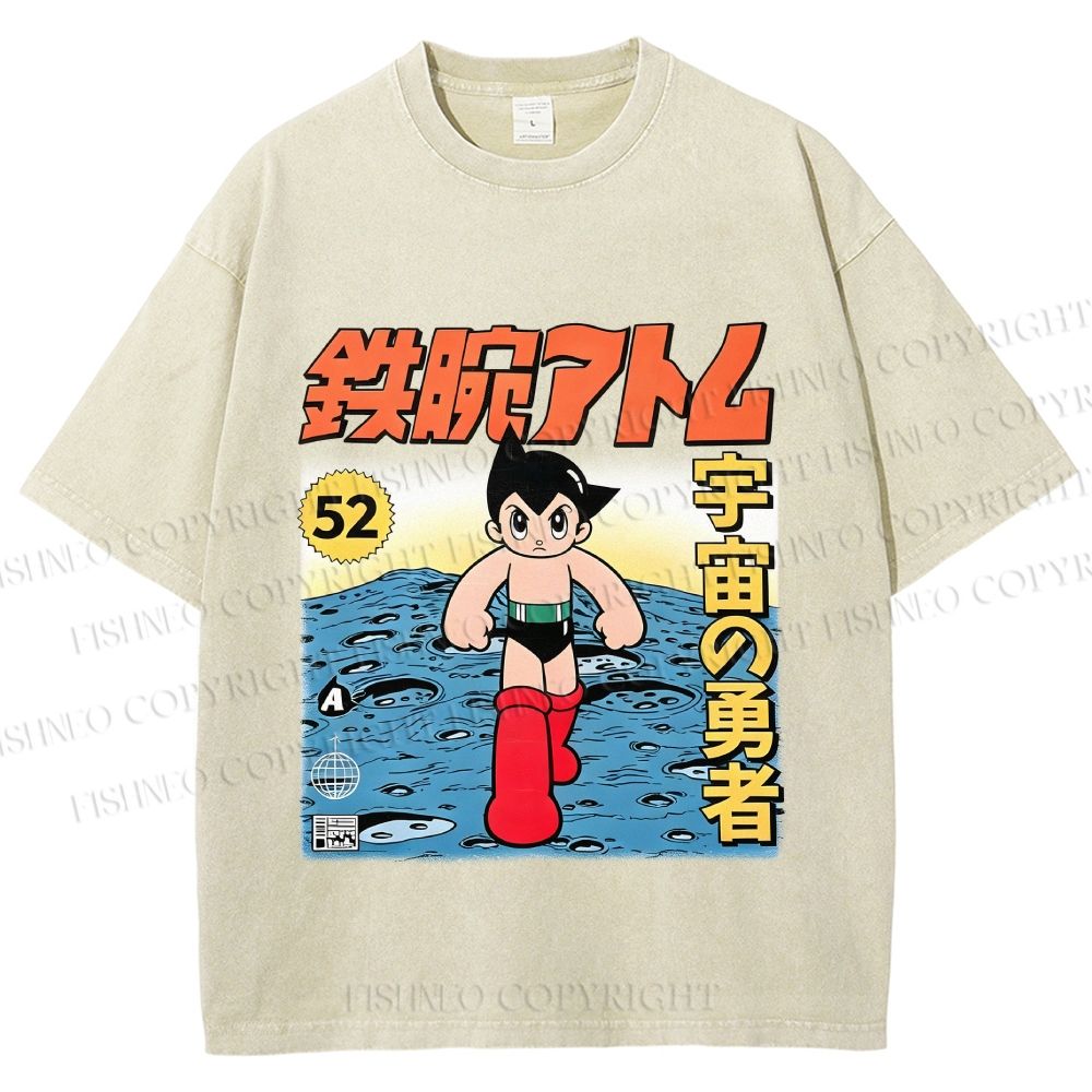 Unisex  Astro Boy Printed Washed Tee