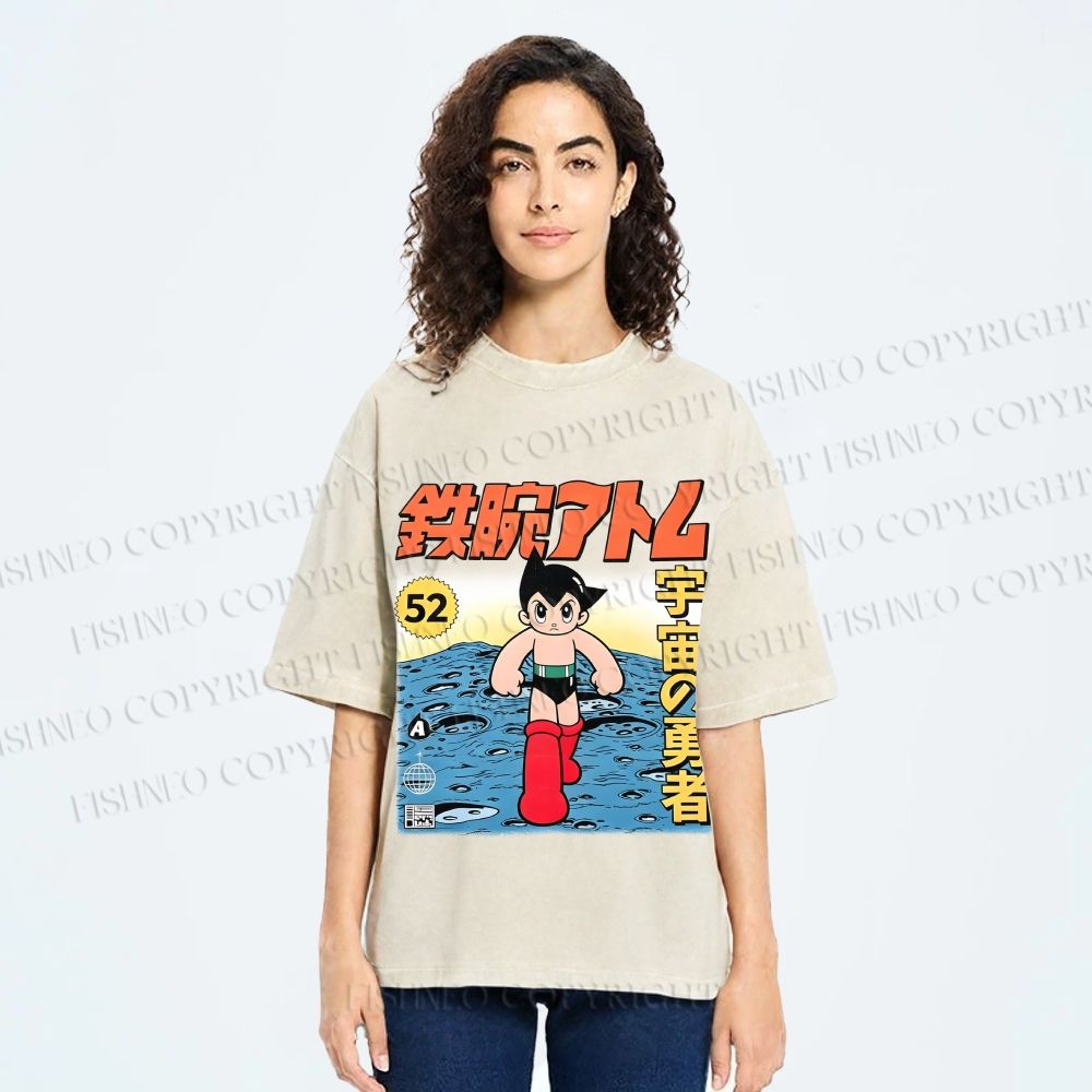 Unisex  Astro Boy Printed Washed Tee