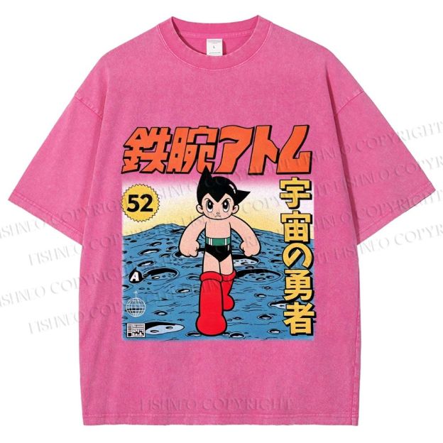 Unisex  Astro Boy Printed Washed Tee