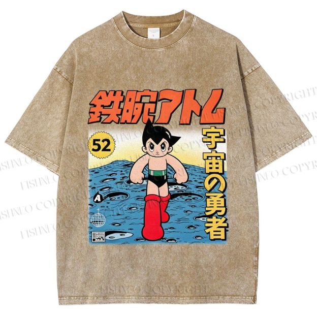 Unisex  Astro Boy Printed Washed Tee