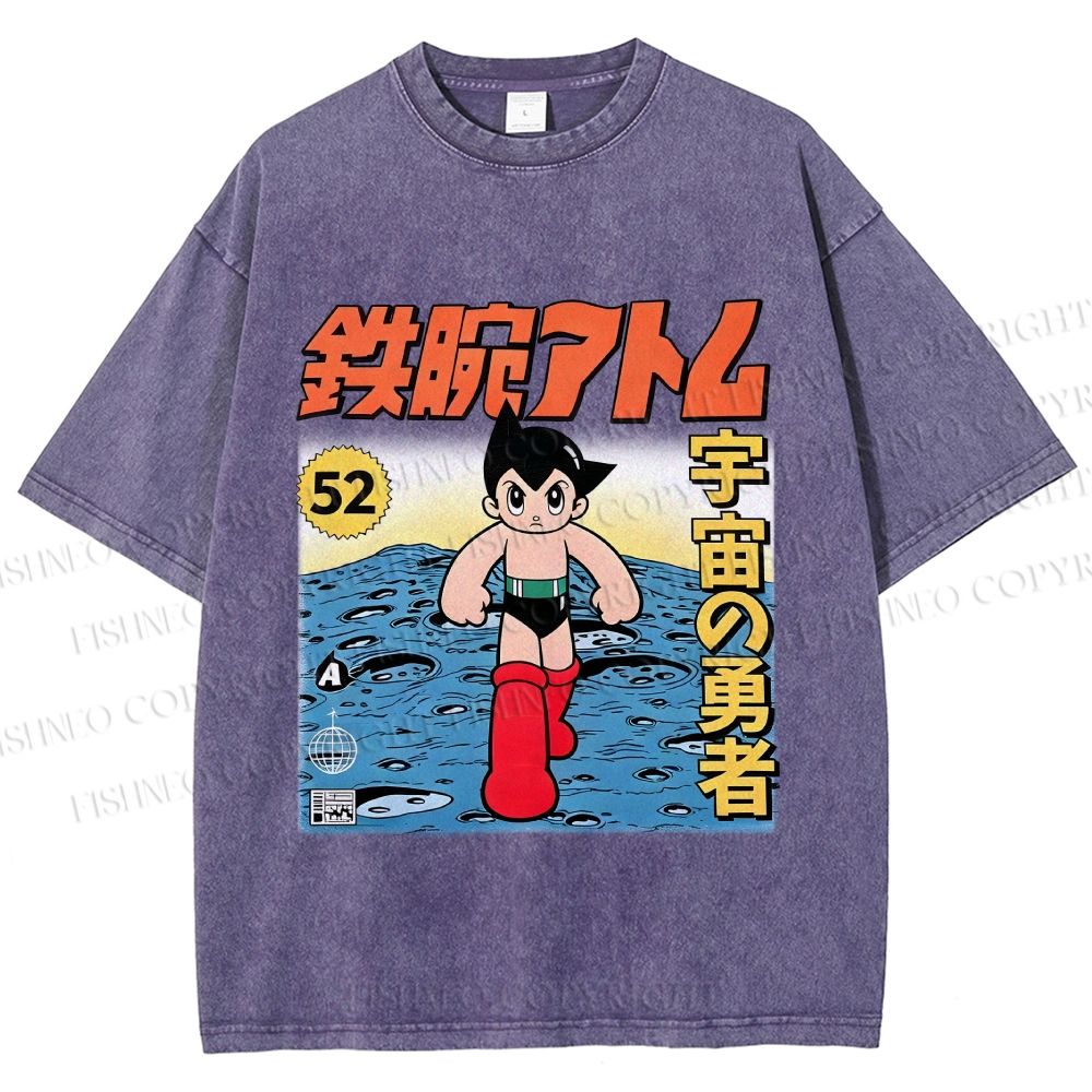 Unisex  Astro Boy Printed Washed Tee