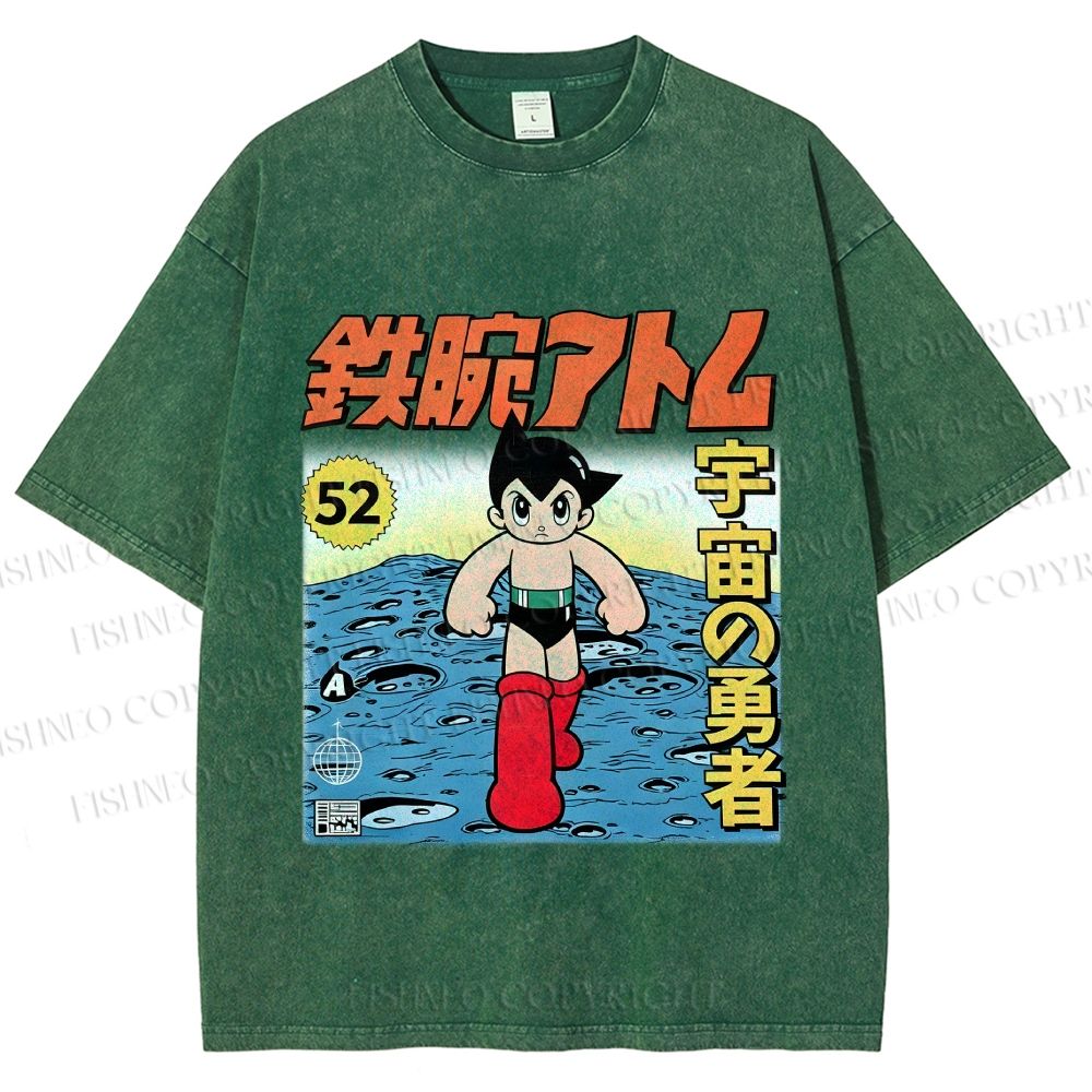 Unisex  Astro Boy Printed Washed Tee