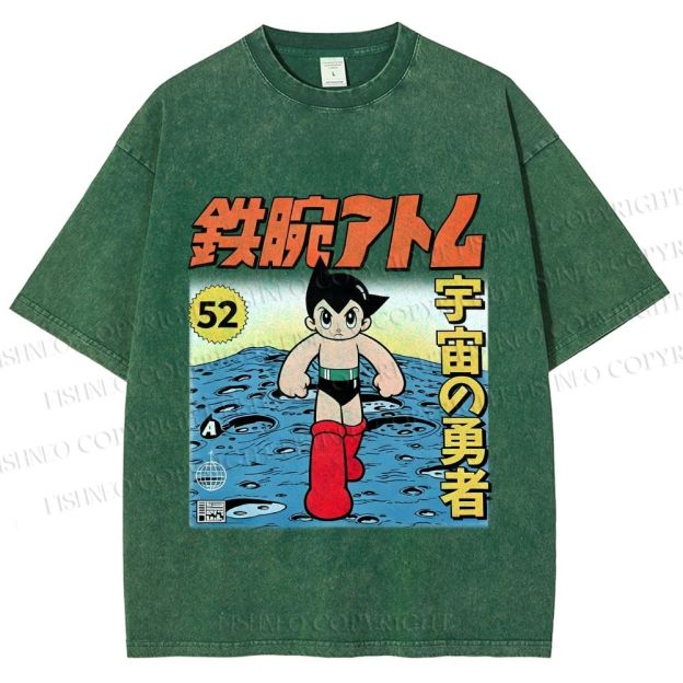 Unisex  Astro Boy Printed Washed Tee