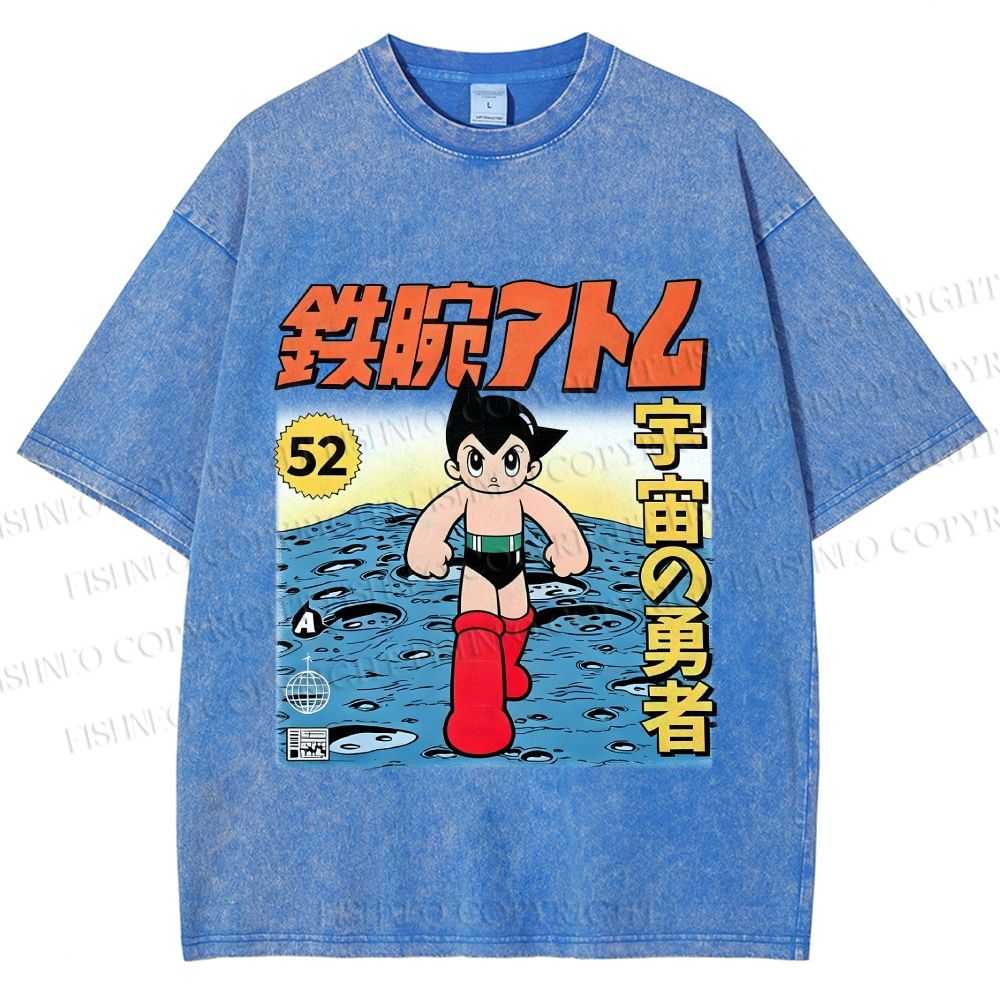 Unisex  Astro Boy Printed Washed Tee