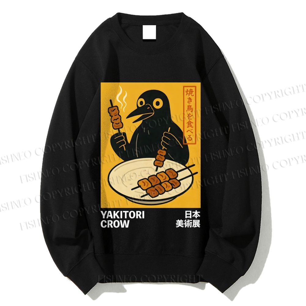 Unisex Japanese Grilled Bird Printed Sweatshirt