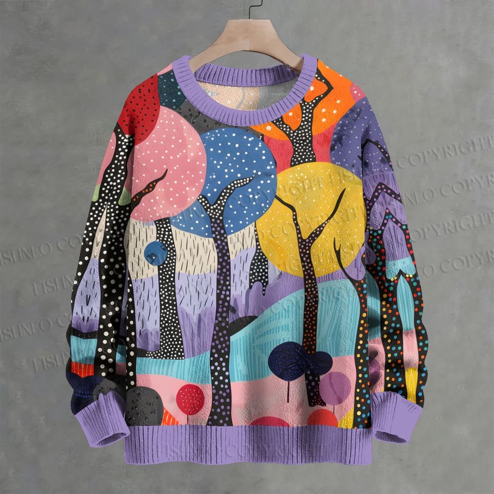 Yayoi Kusama Polka-Dot Forest Crew Neck Sweater