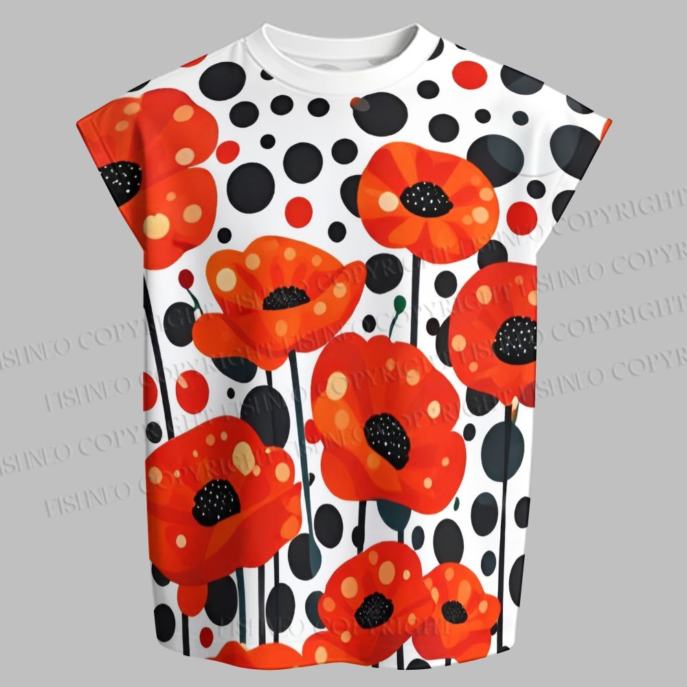 Japanese Yayoi Kusama Flower Sleeveless Tank Top & Elasticated Trousers pants Two-Piece